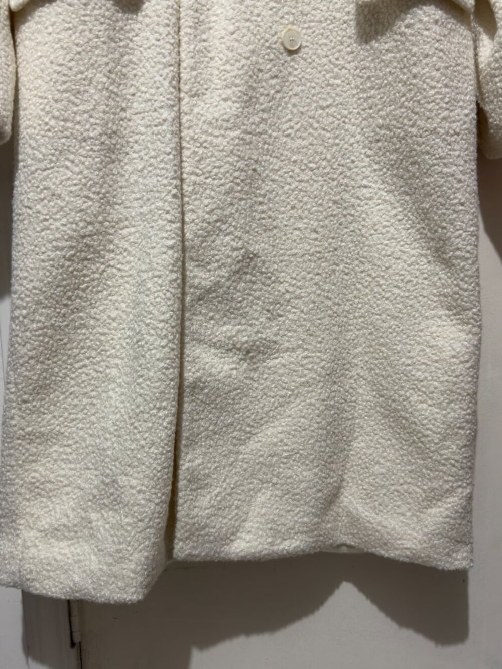 NWT VICI Collection Cream Double Breasted Teddy Bouclé Longline Trench Coat L - Picture 4 of 16